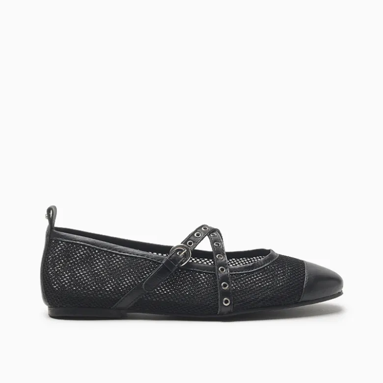 Balerinas a pie Negro Blu