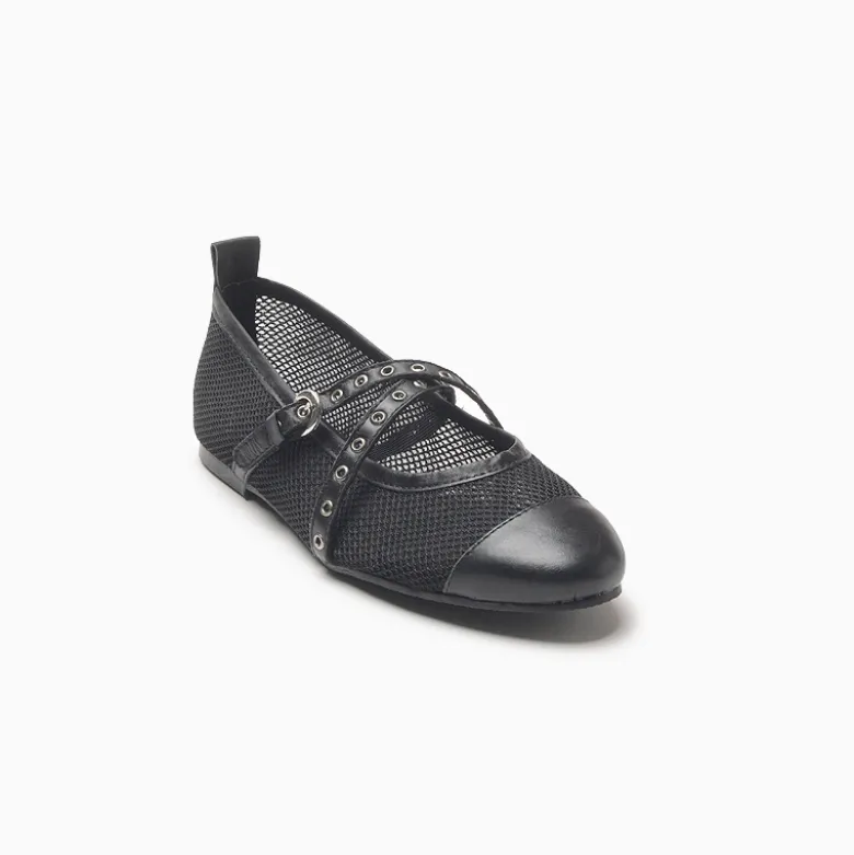 Balerinas a pie Negro Blu