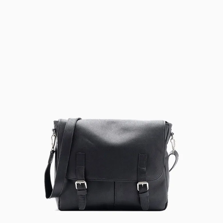 Cartera Hush Puppies Negro 2540 Maletin Lucio