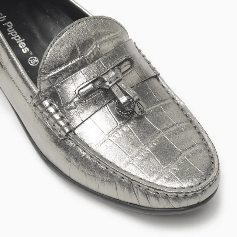 Mocasin Hush Puppies plateado Ross