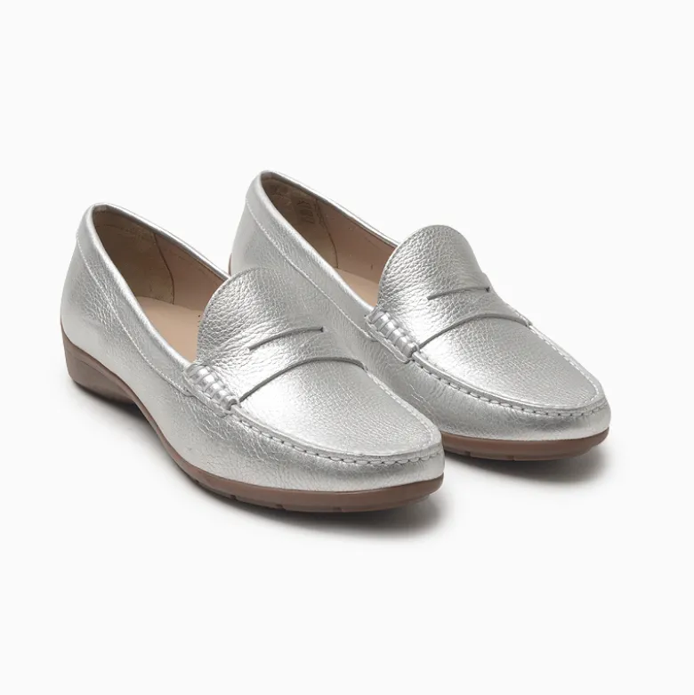 Mocasin Hush Puppies plateado Troya