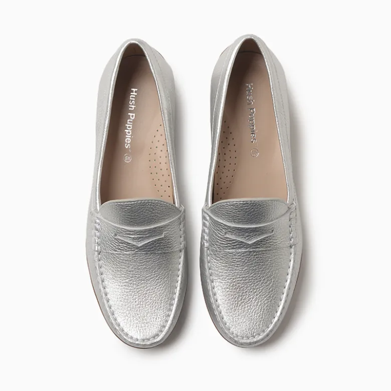 Mocasin Hush Puppies plateado Troya